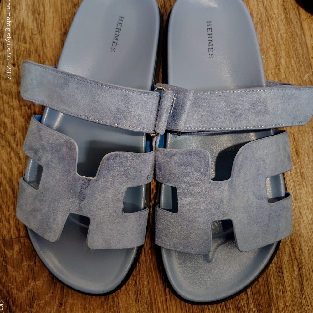 Authentic Hermès Chypre leather sandal Like Brand New